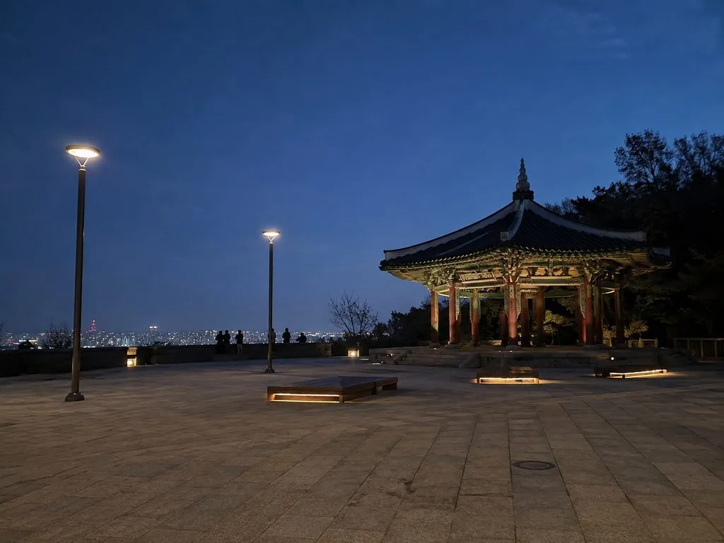 The free summit plaza at the base of N Seoul Tower